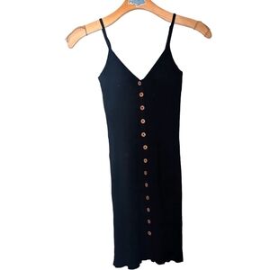 Forever 21 Contemporary Single Breasted Front Solid black Dress